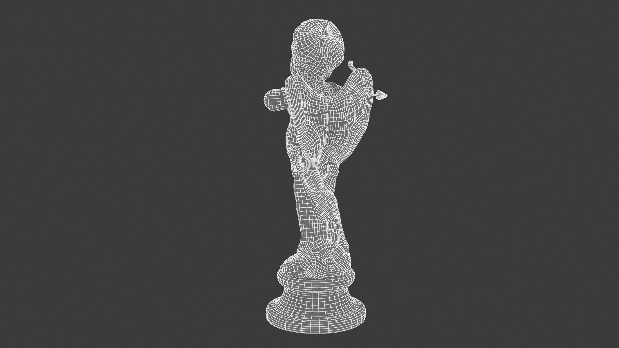 Cupid Statue Low-poly 3D model_13