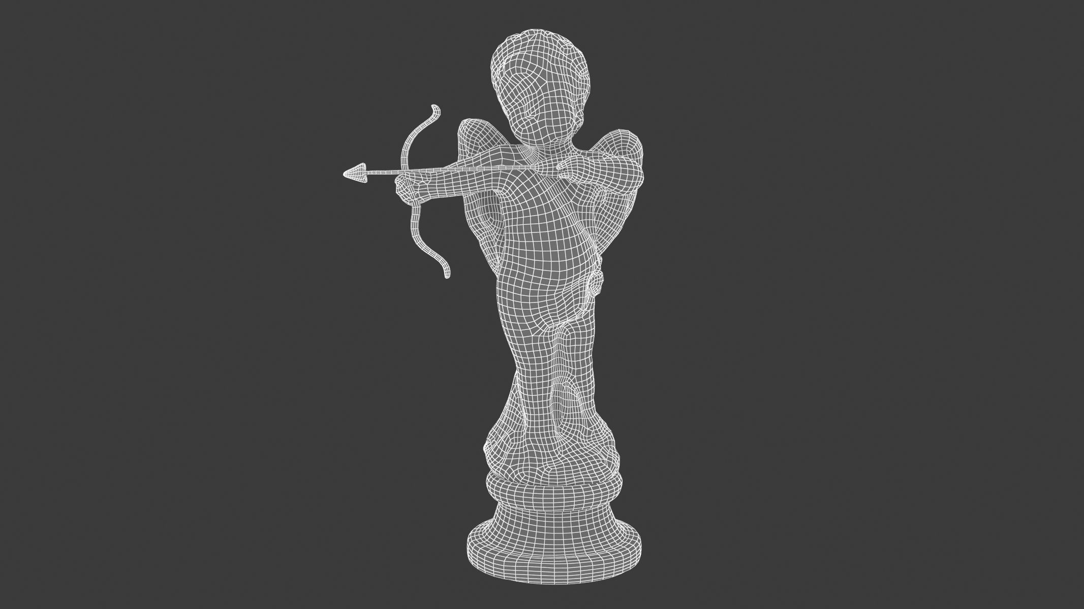 Cupid Statue Low-poly 3D model_10