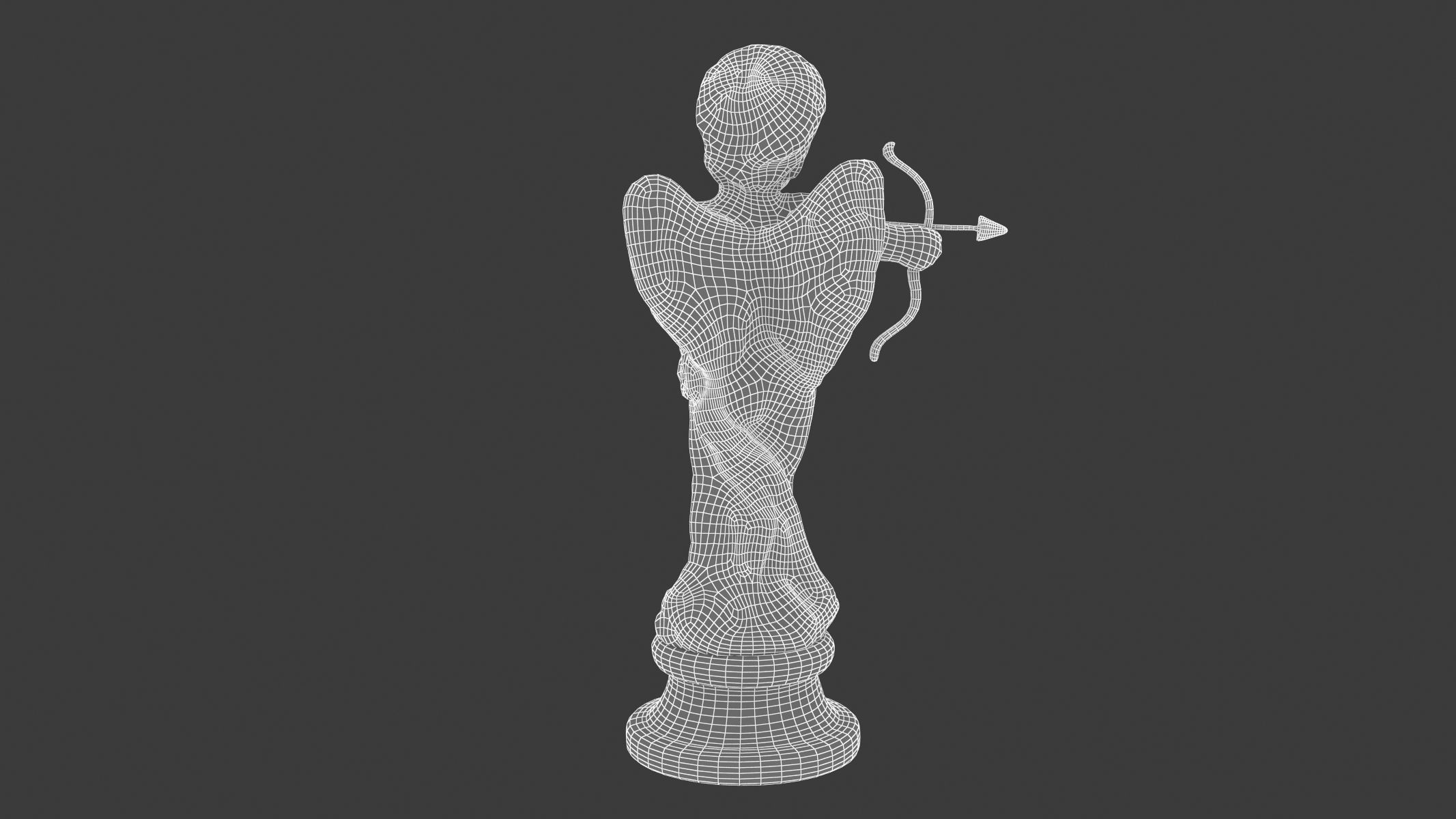 Cupid Statue Low-poly 3D model_12