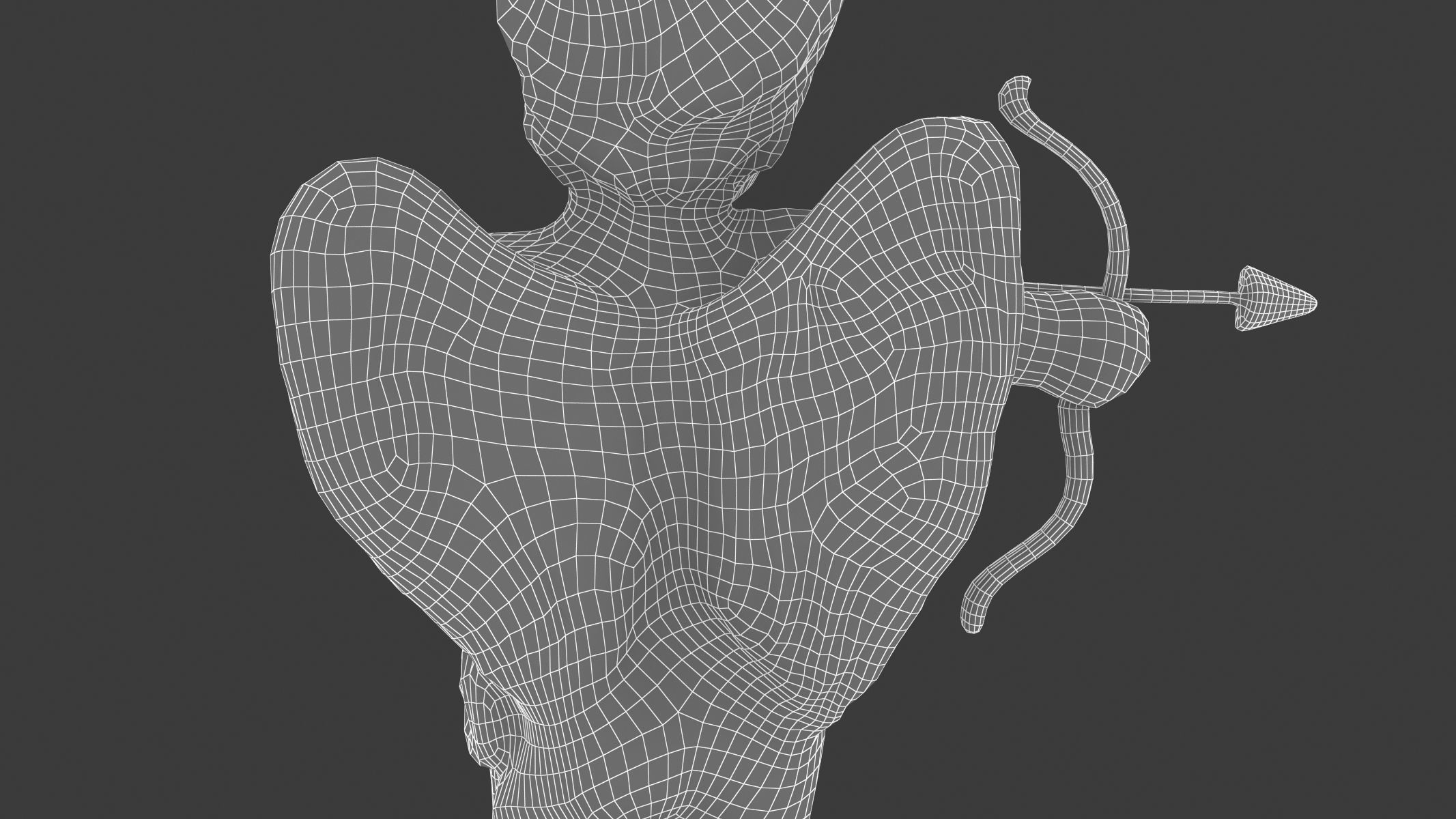 Cupid Statue Low-poly 3D model_17