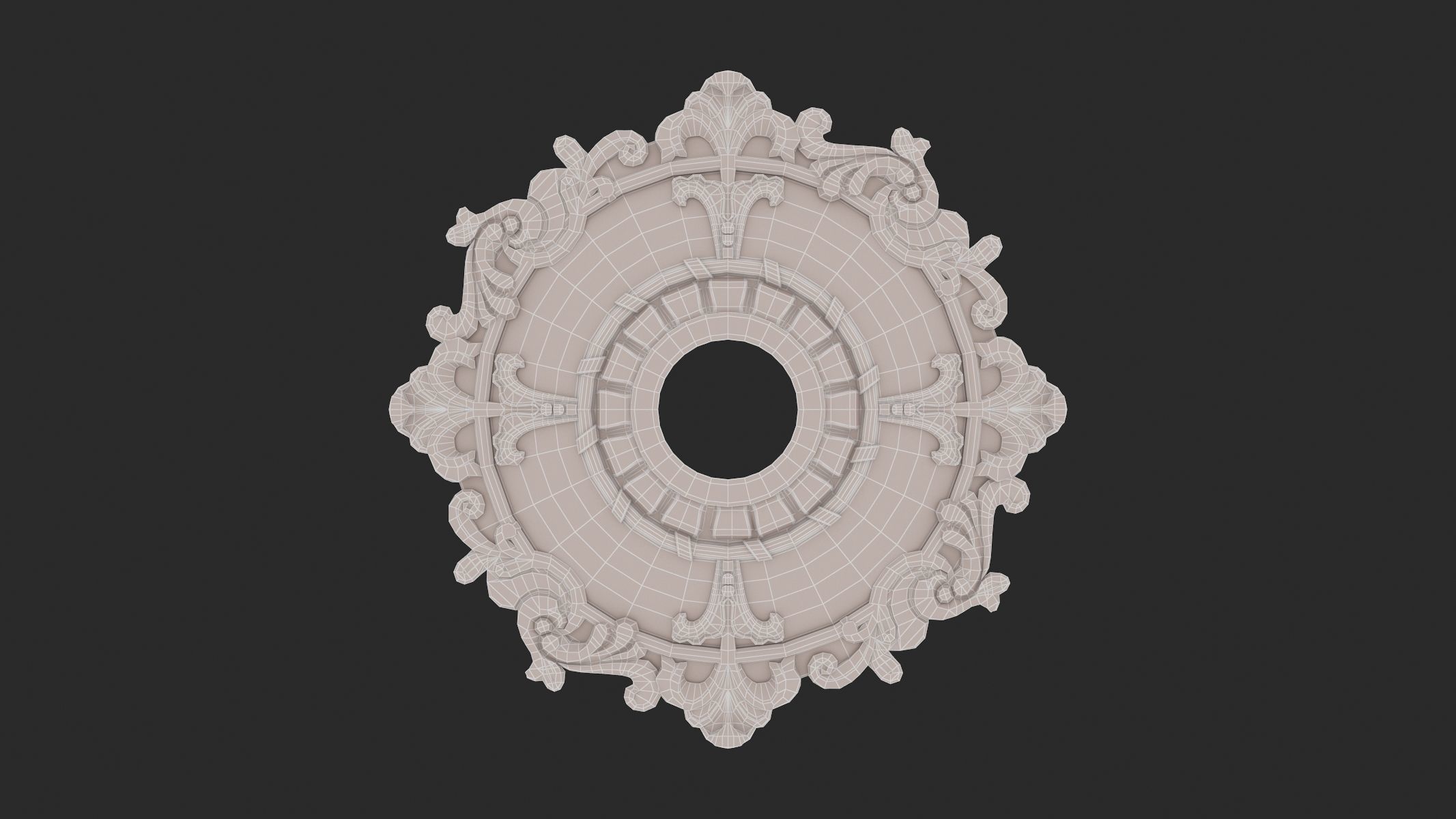 Classic Ceiling Medallion 02 3D model_5