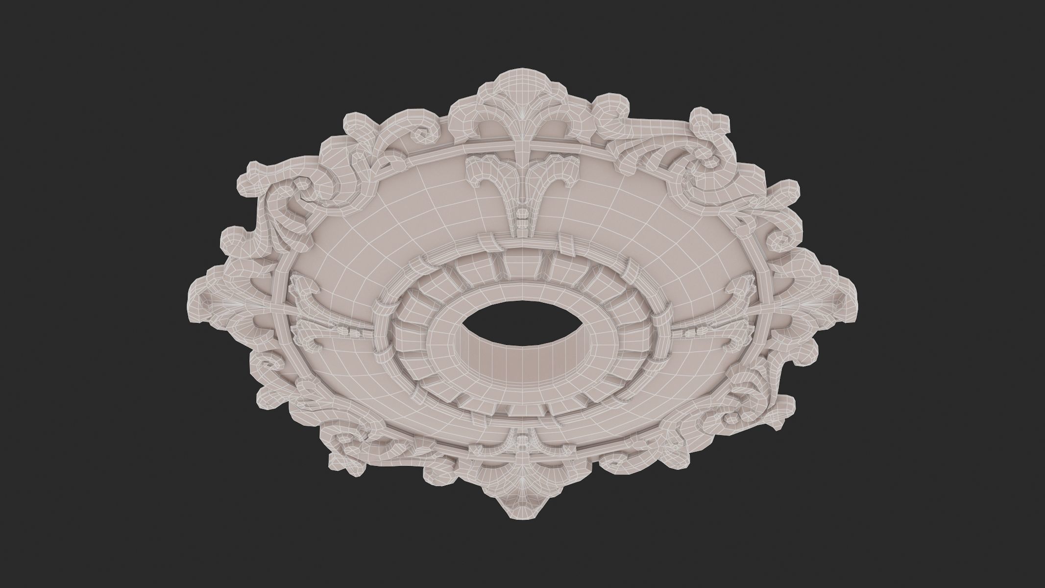 Classic Ceiling Medallion 02 3D model_9