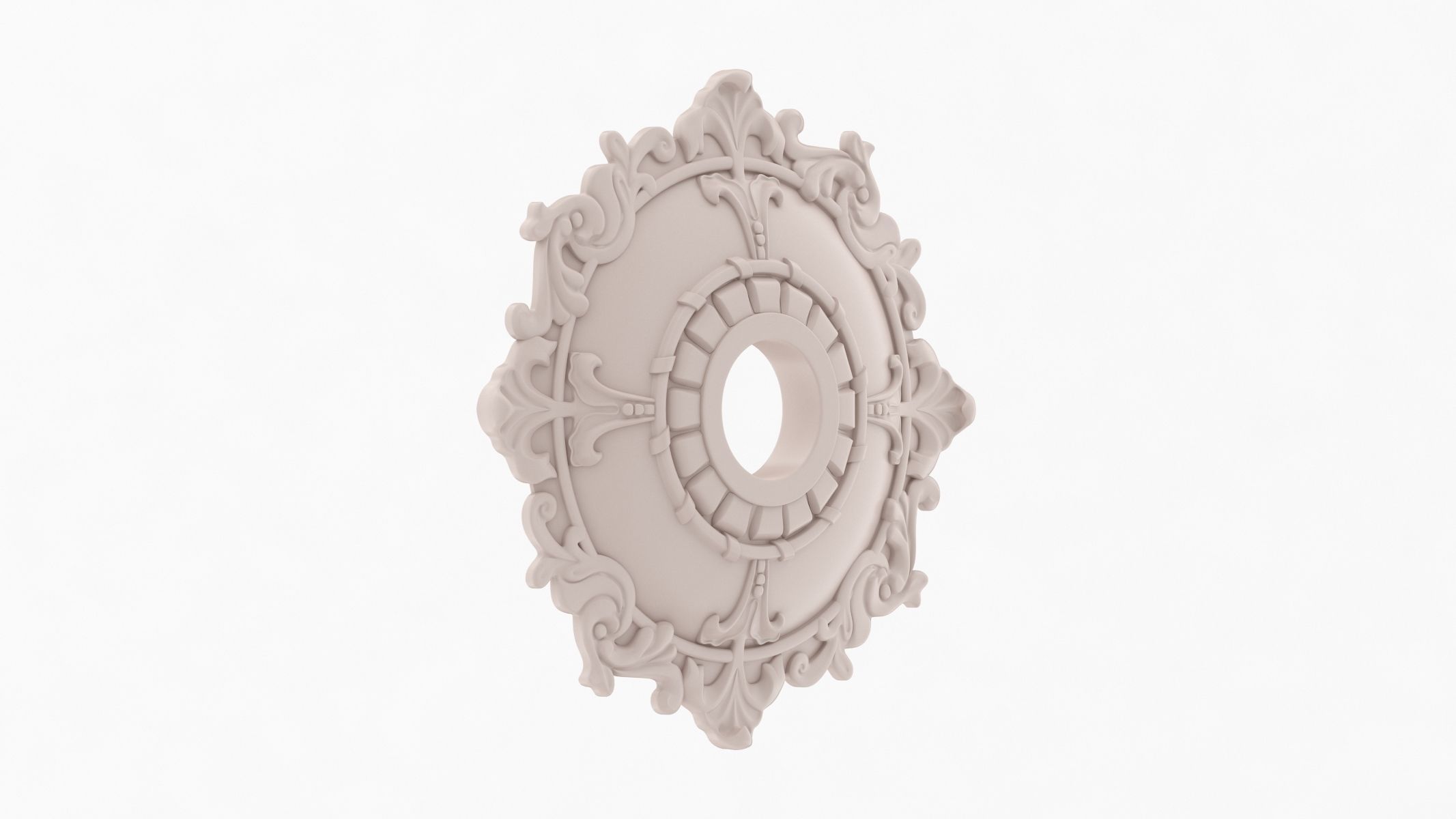 Classic Ceiling Medallion 02 3D model_1