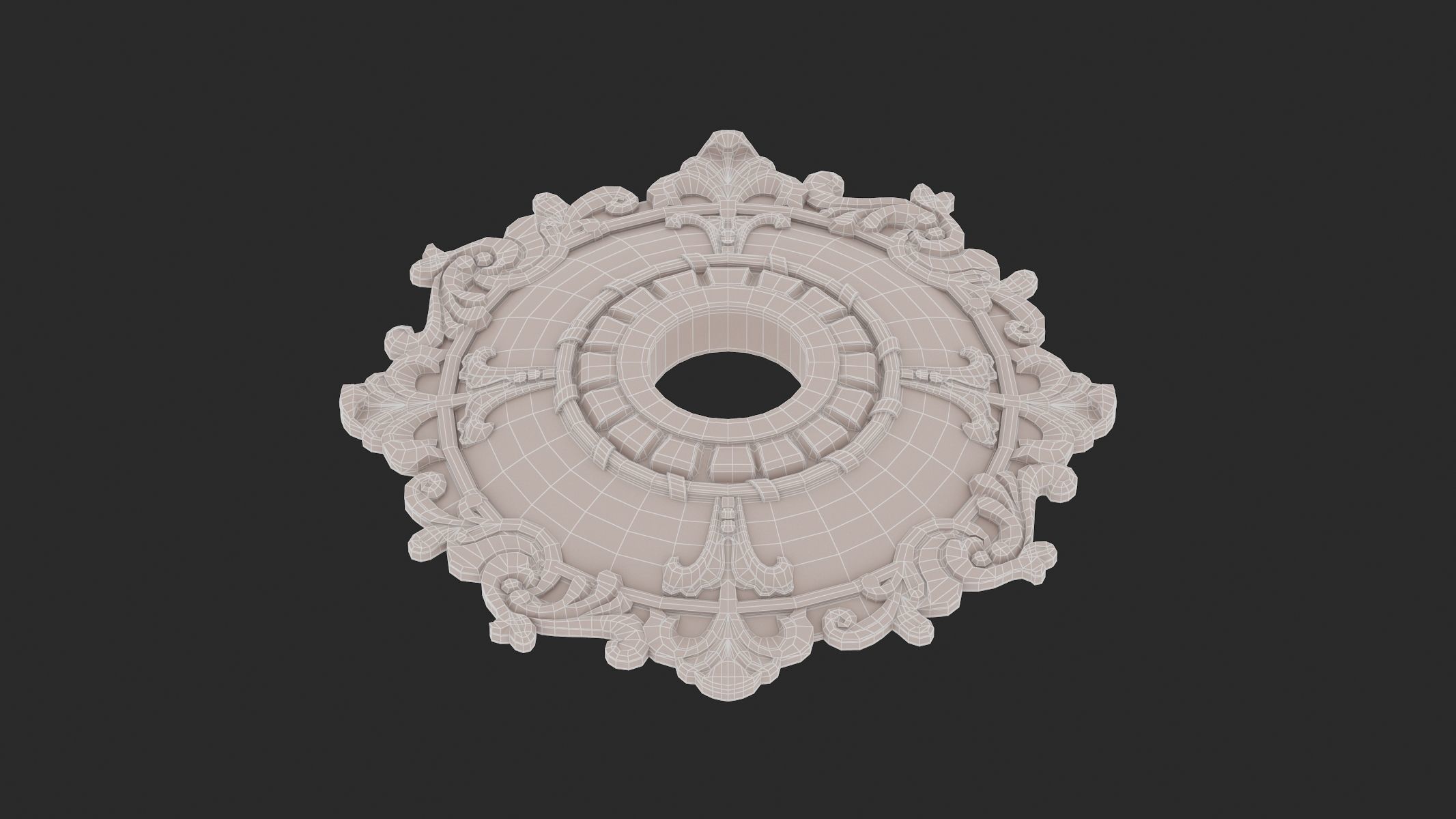 Classic Ceiling Medallion 02 3D model_8
