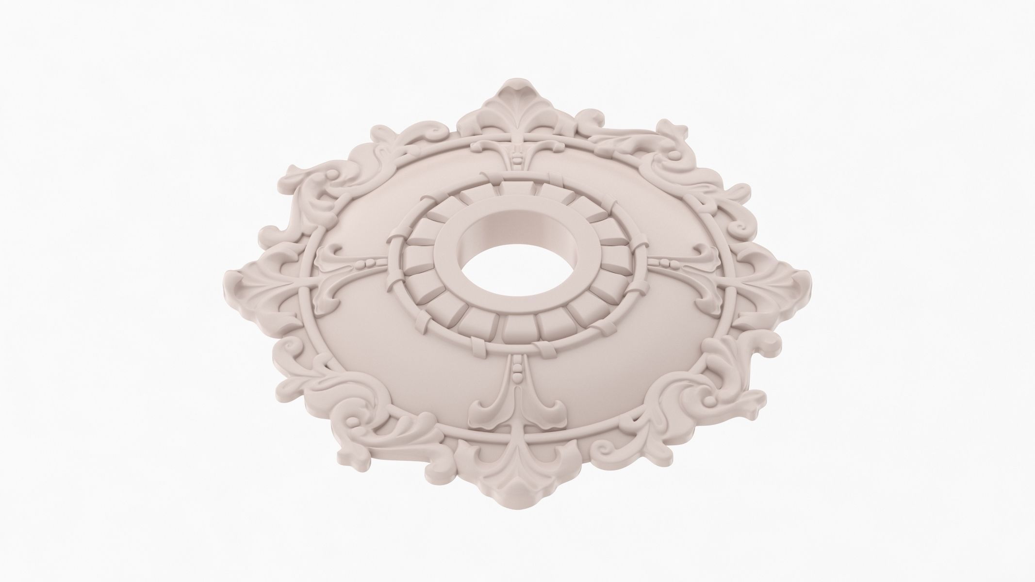 Classic Ceiling Medallion 02 3D model_4