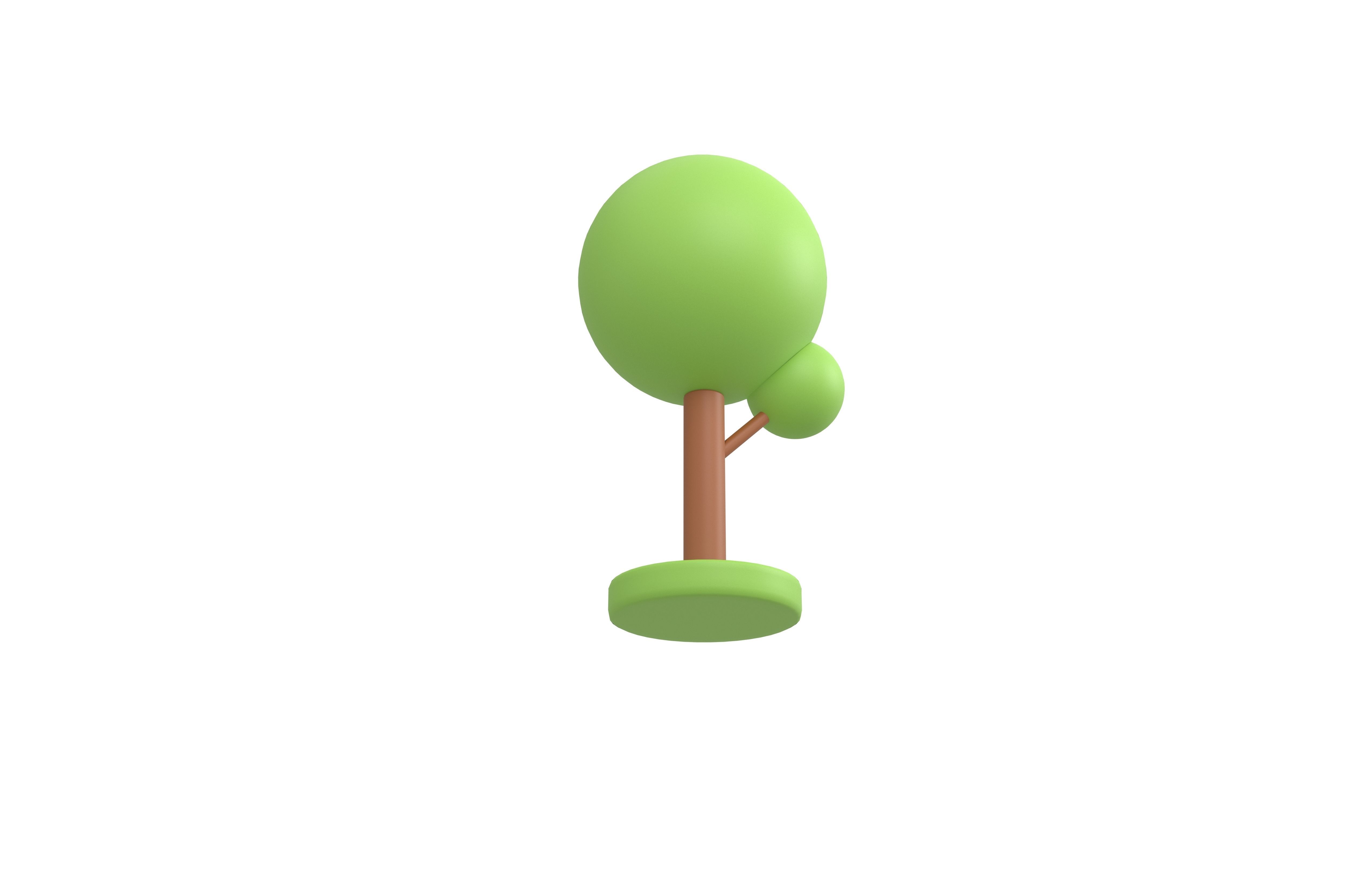 Cartoon Tree v21 001 Low-poly 3D model_1