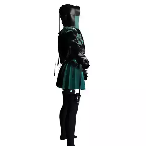 DAZ STYLED CYBERPUNK SCHOOL UNIFORM 3D model