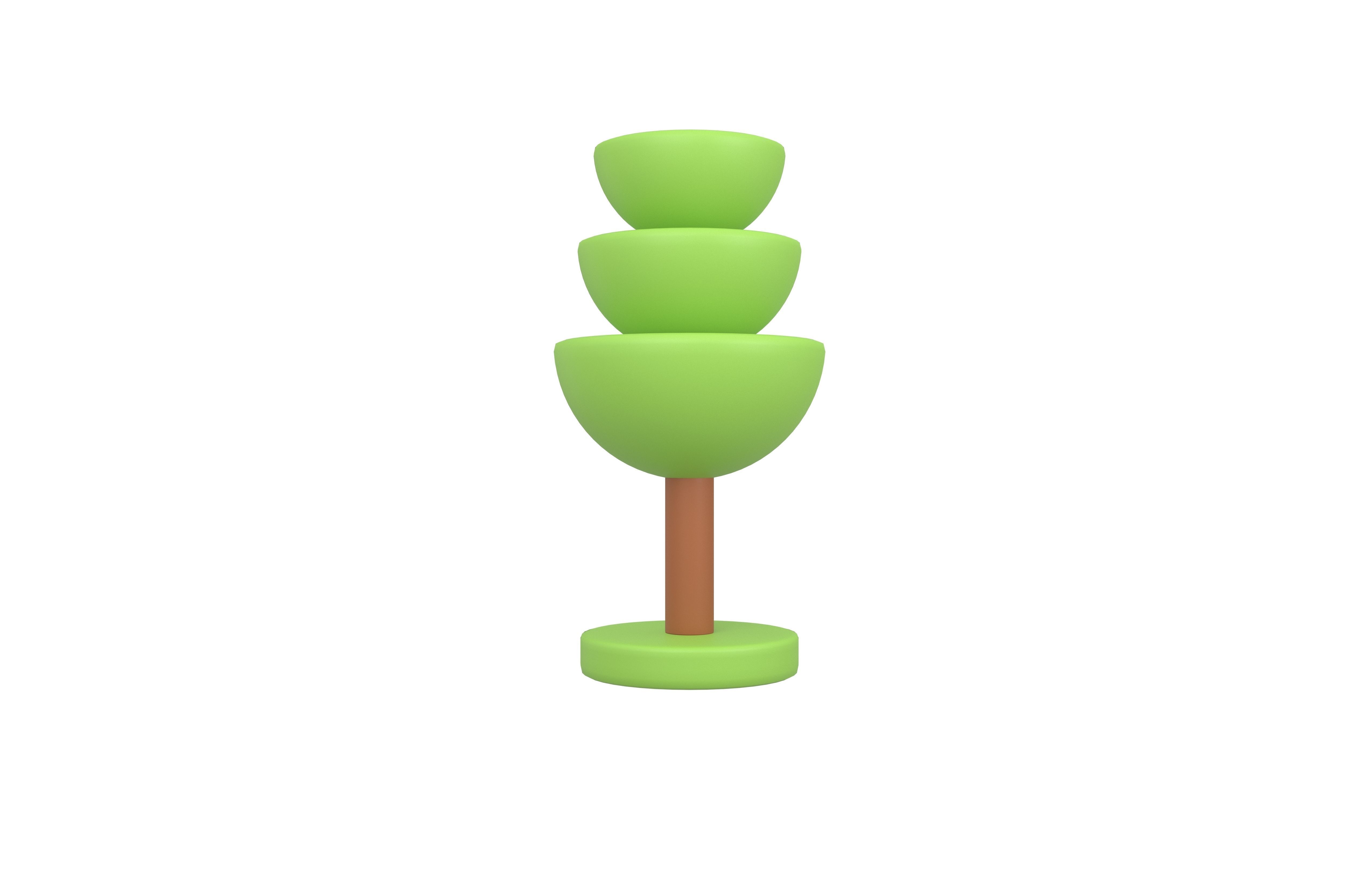 Cartoon Tree v23 001 Low-poly 3D model_1