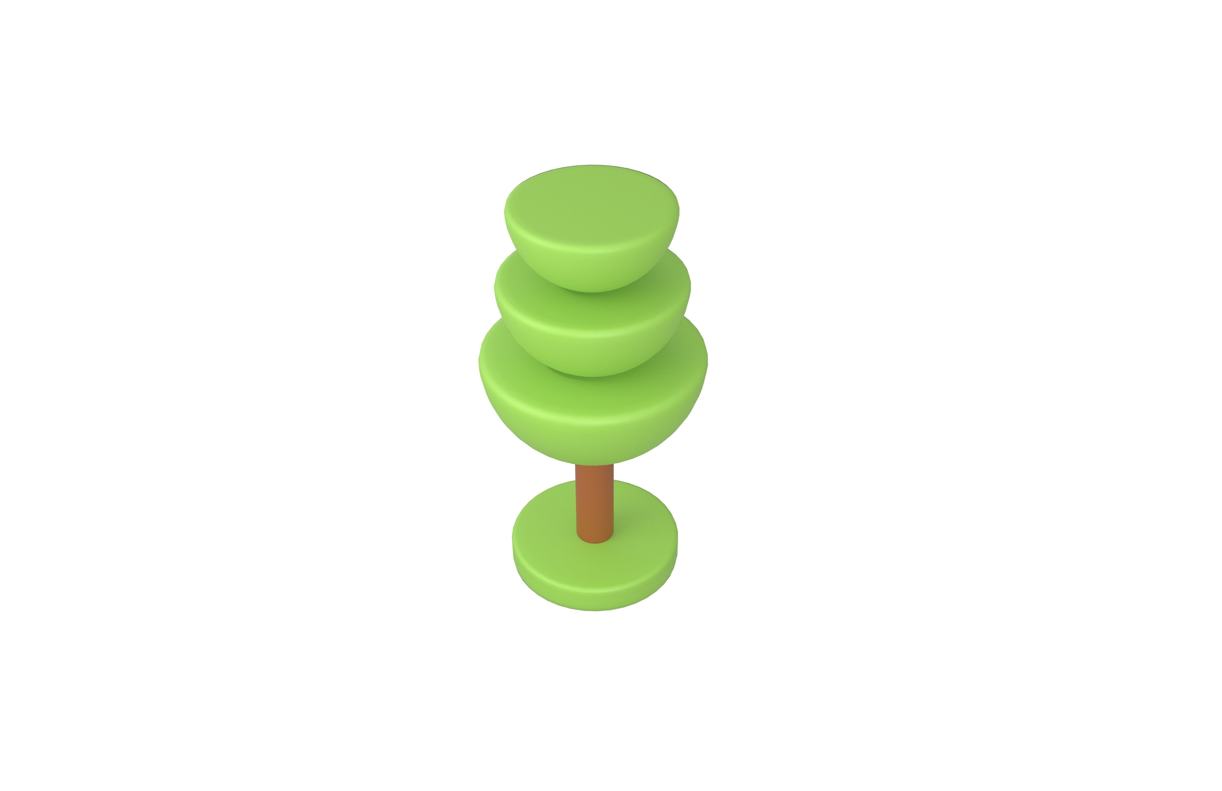 Cartoon Tree v23 001 Low-poly 3D model_2