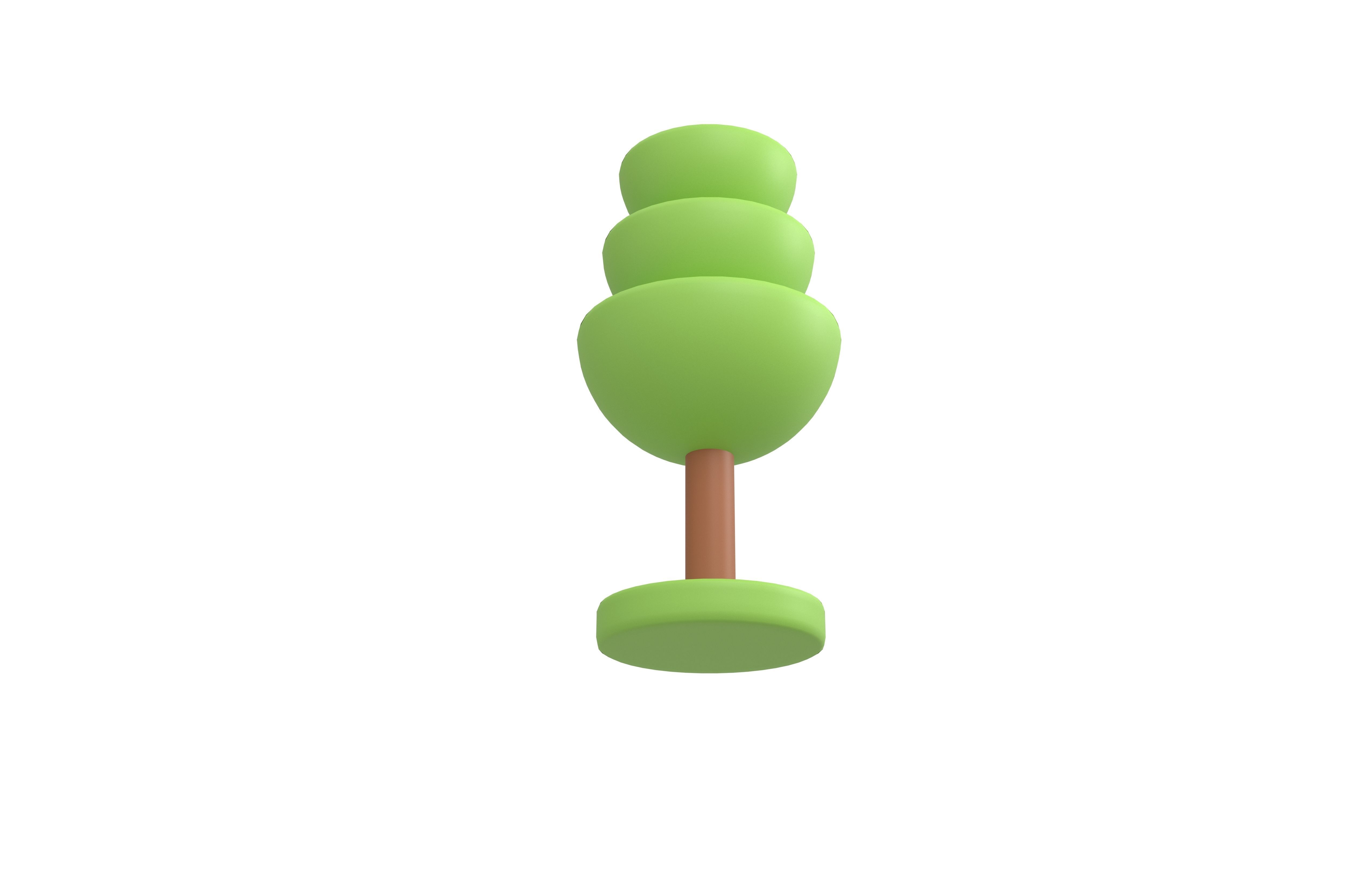Cartoon Tree v23 001 Low-poly 3D model_3
