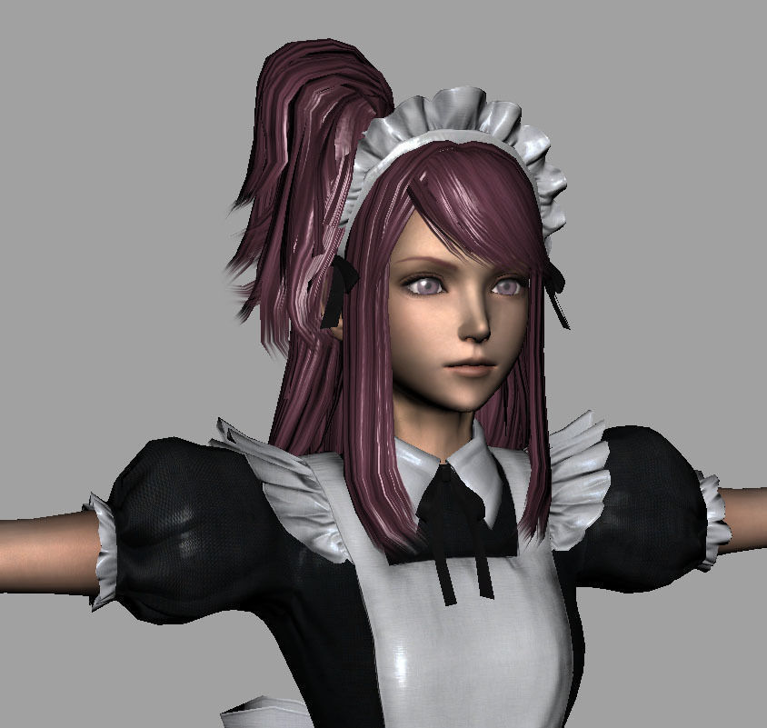 Mary girl Low-poly 3D model_3