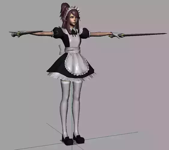 Mary girl Low-poly 3D model
