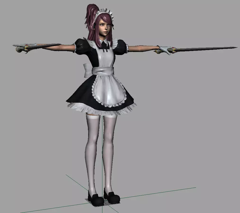 Mary girl Low-poly 3D model_0