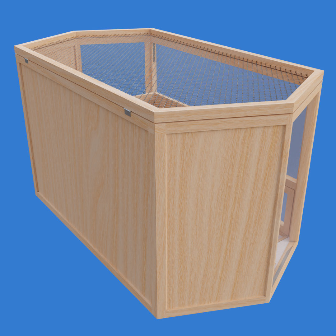 Wooden Hamster Cage Low-poly 3D model_5