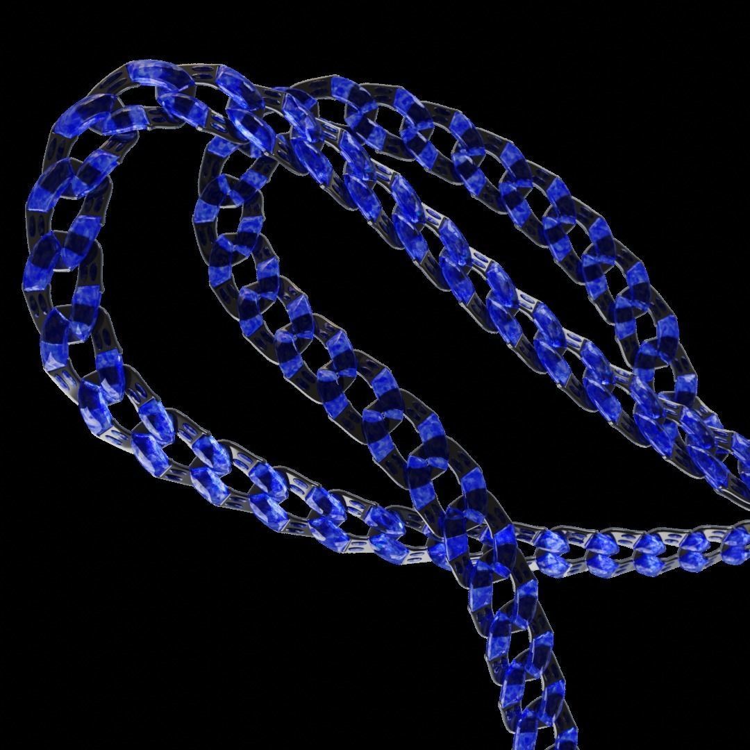 Sapphire Chain Low-poly 3D model_4
