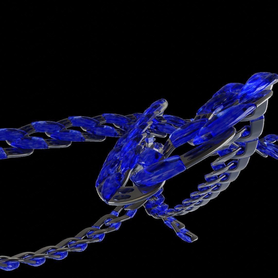 Sapphire Chain Low-poly 3D model_3