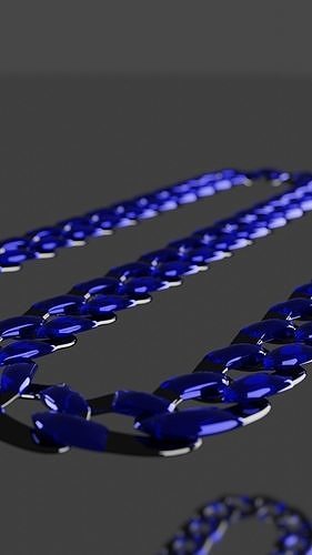 Sapphire Chain Low-poly 3D model