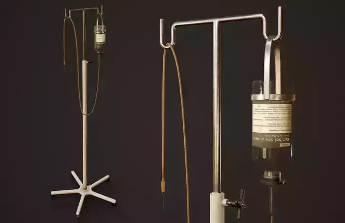 Hospital Drip Stand - PBR Game Ready Low-poly 3D model