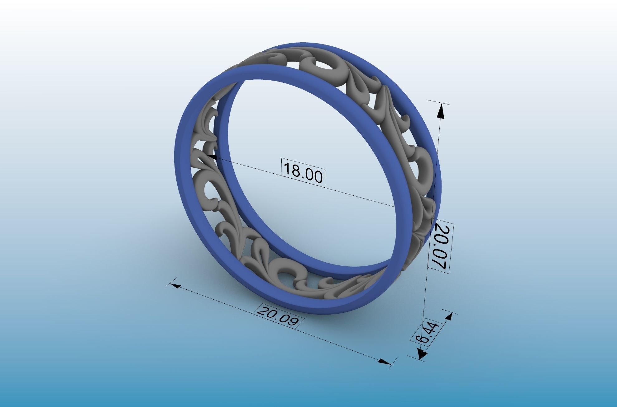 wedding ring 3D print model_11