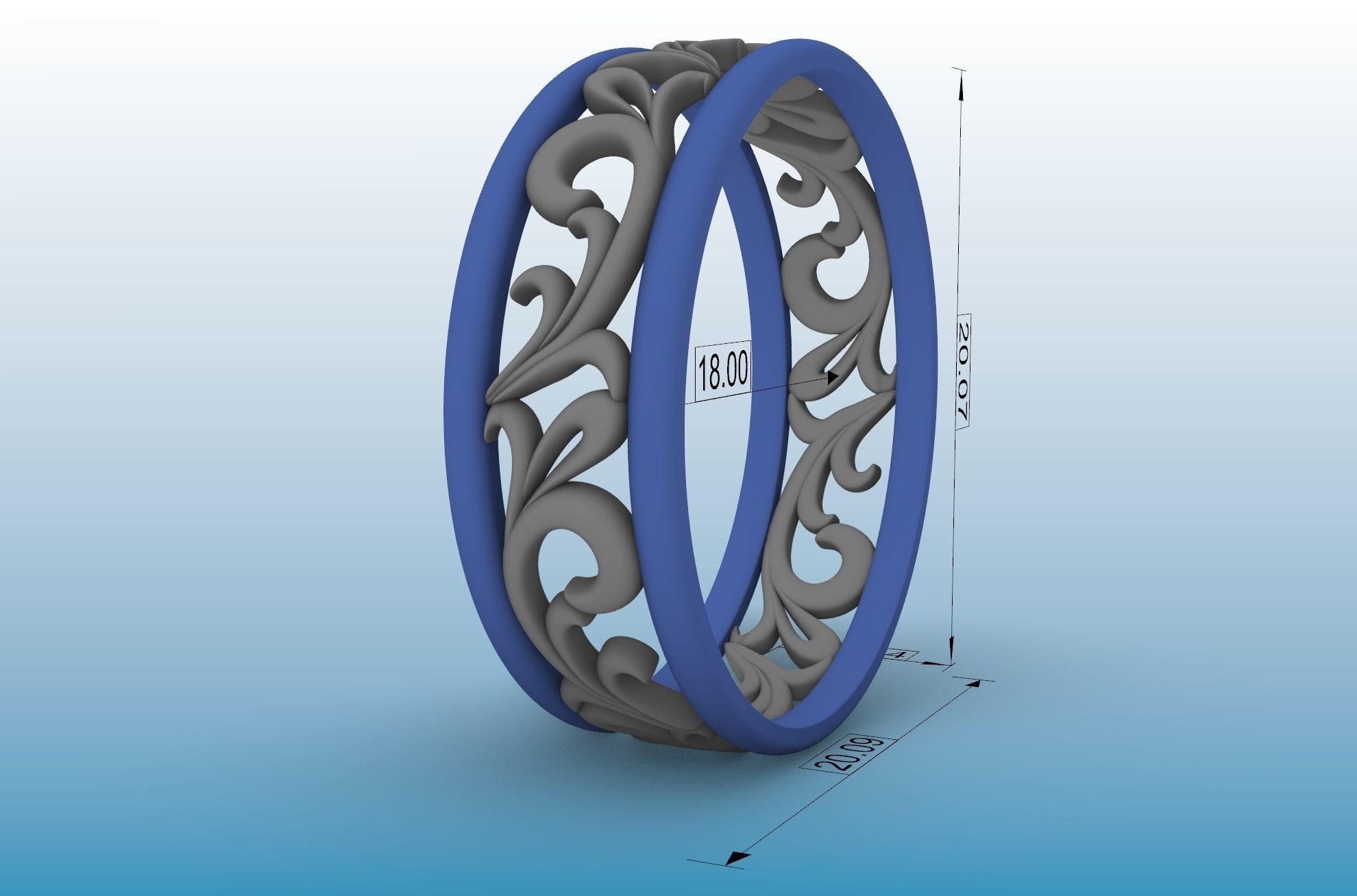 wedding ring 3D print model_17