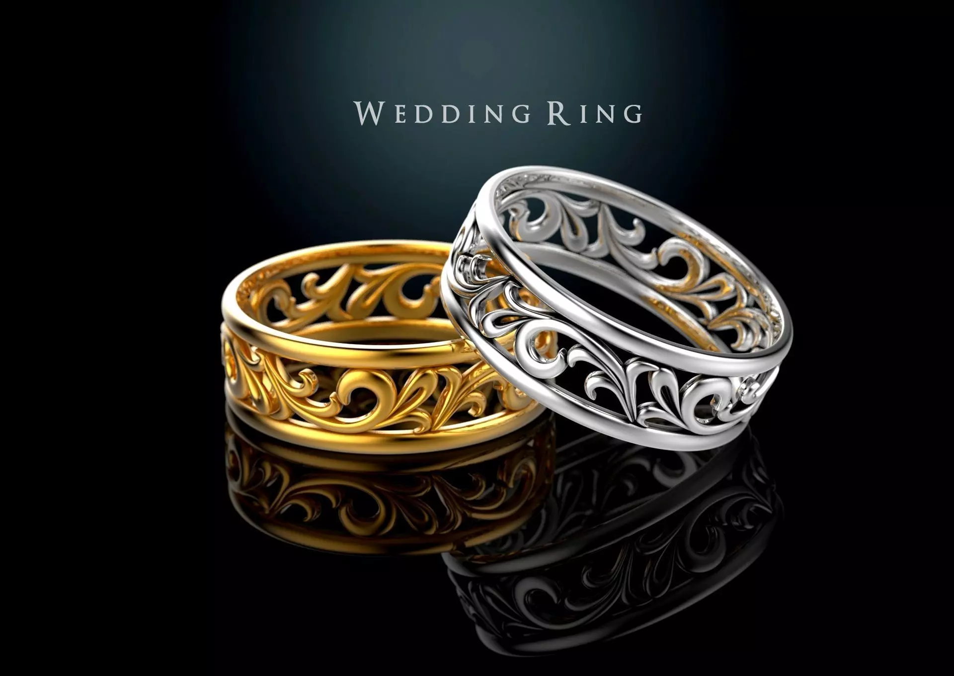 wedding ring 3D print model_0