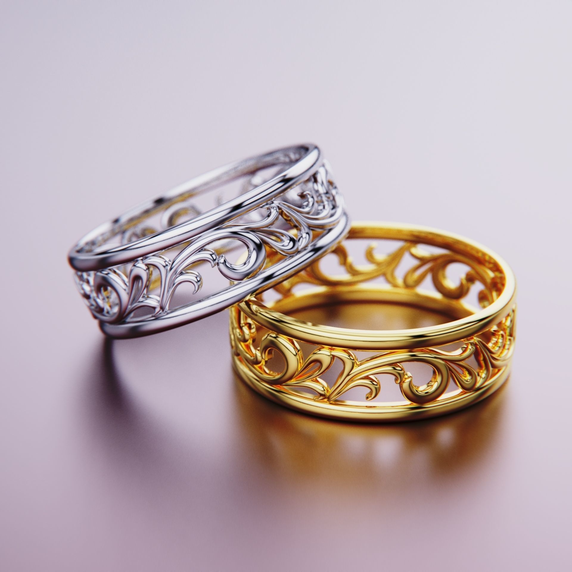 wedding ring 3D print model_10