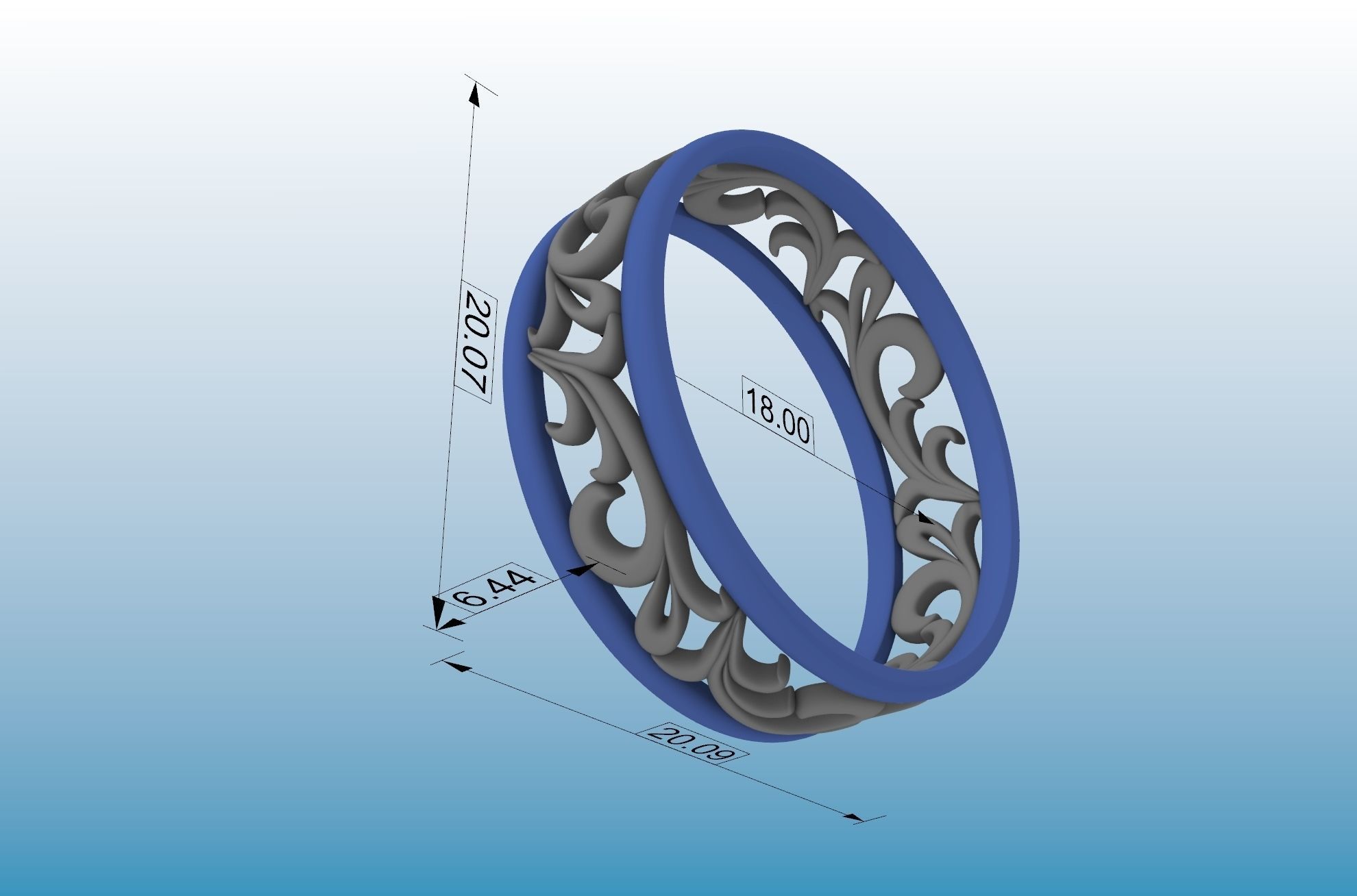 wedding ring 3D print model_13