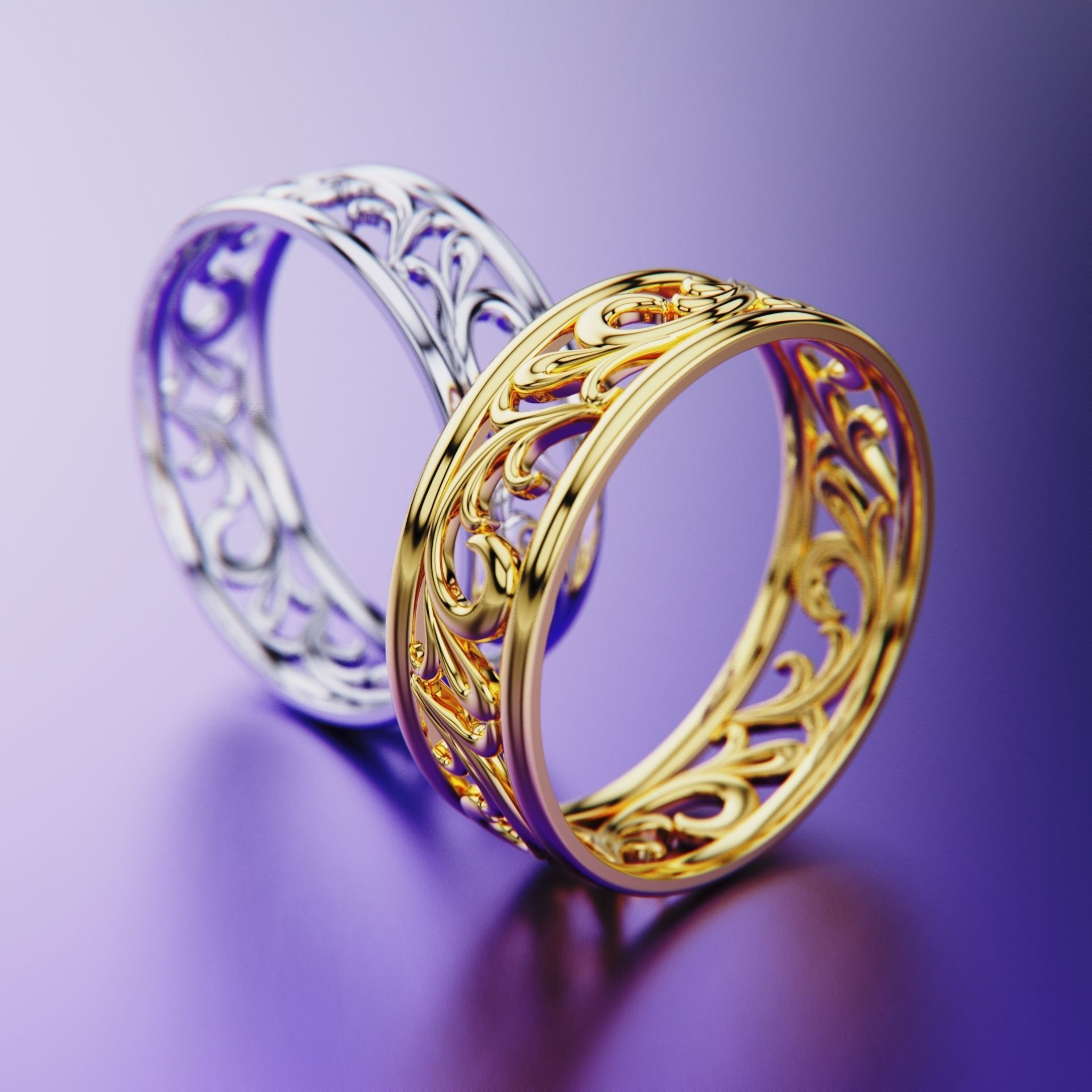 wedding ring 3D print model_8