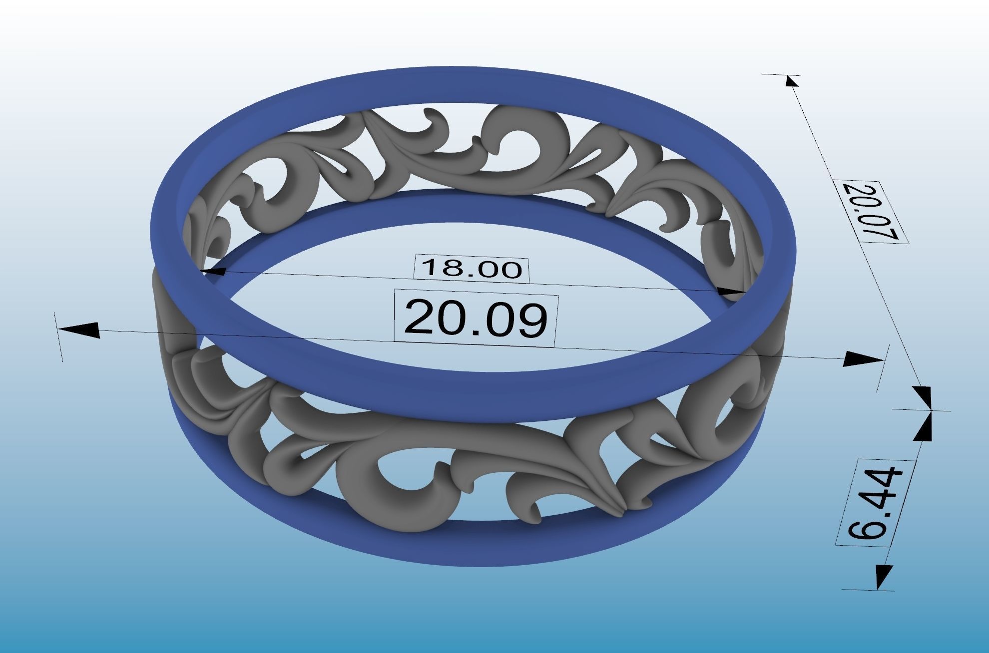 wedding ring 3D print model_18