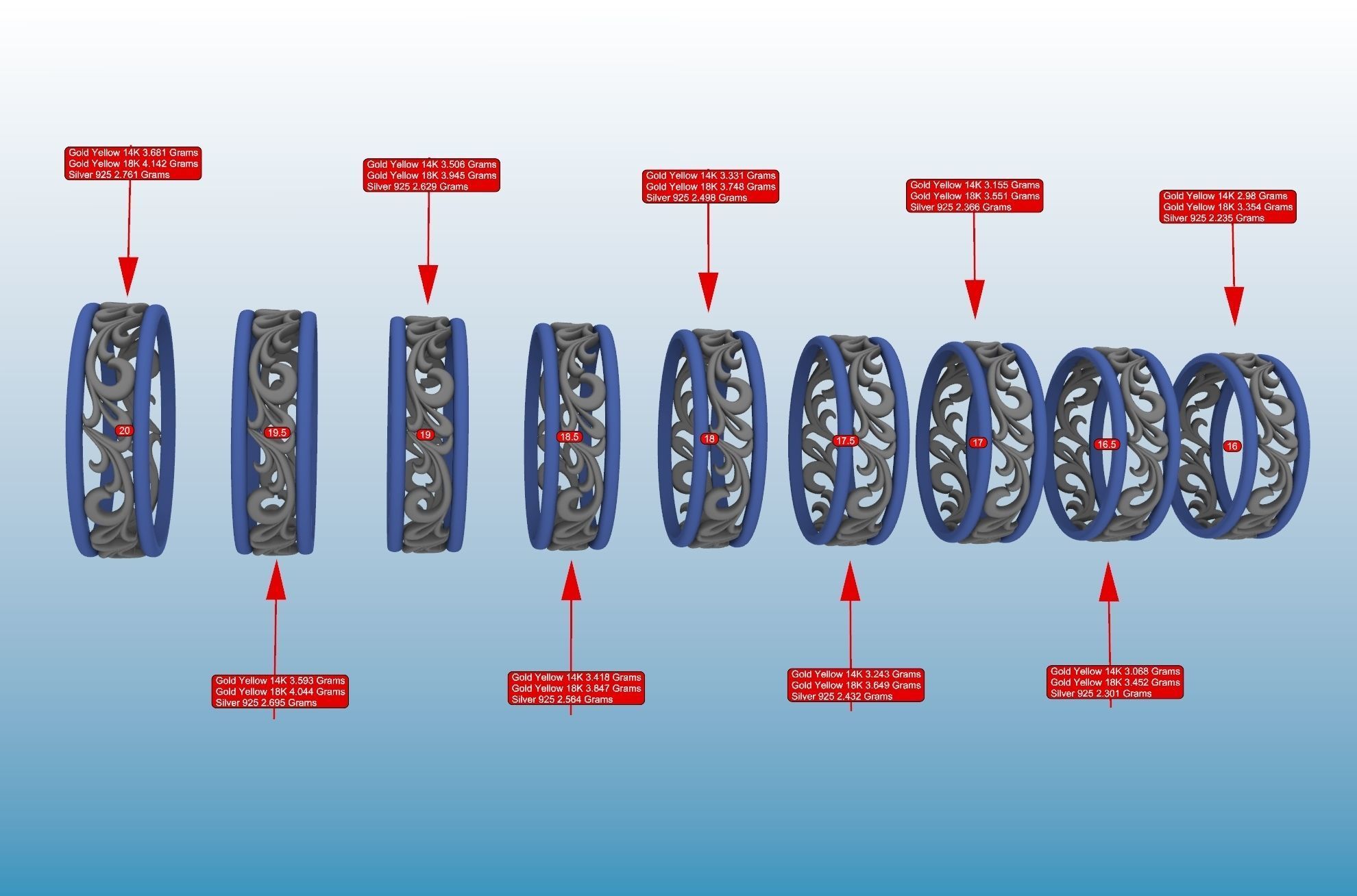 wedding ring 3D print model_20