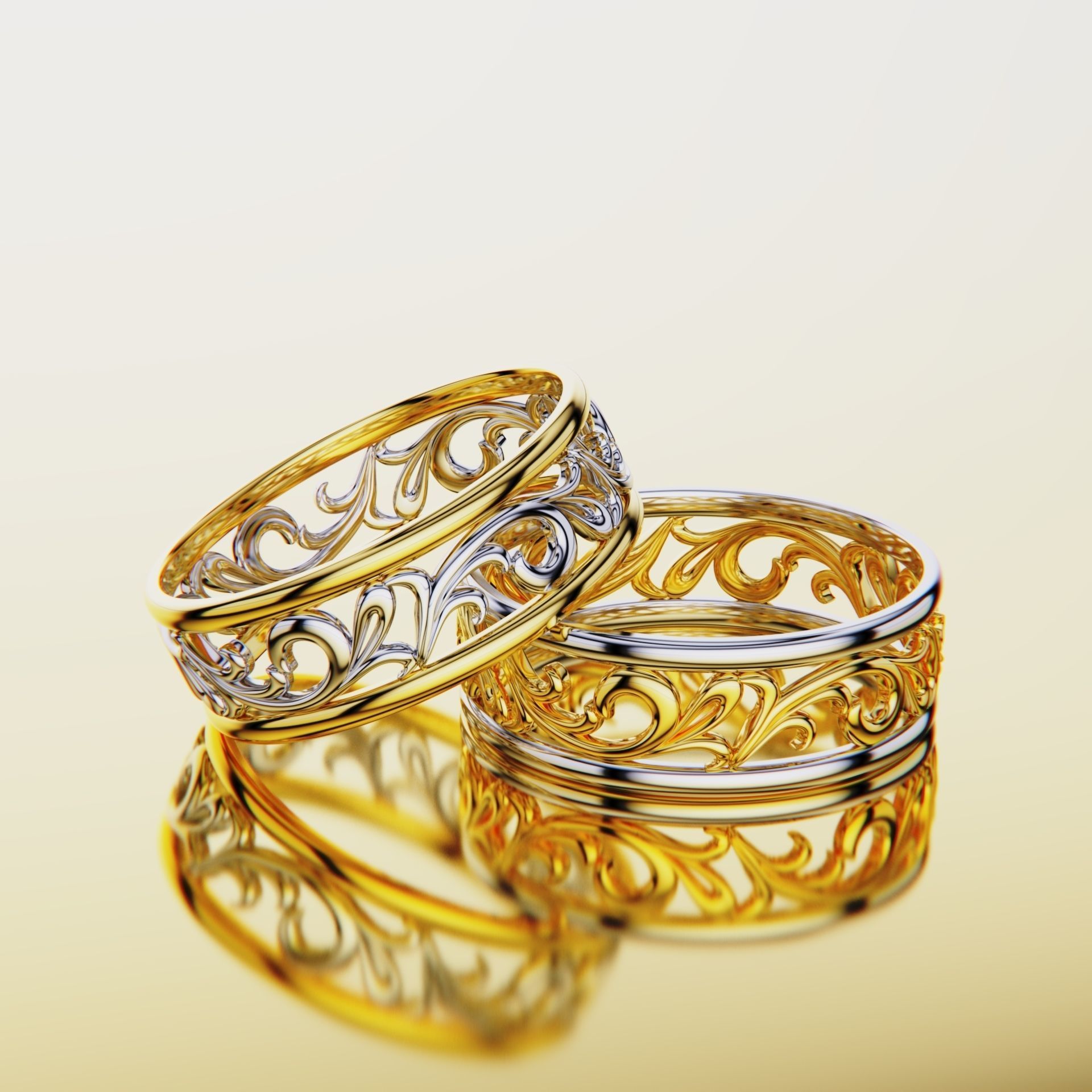 wedding ring 3D print model_5