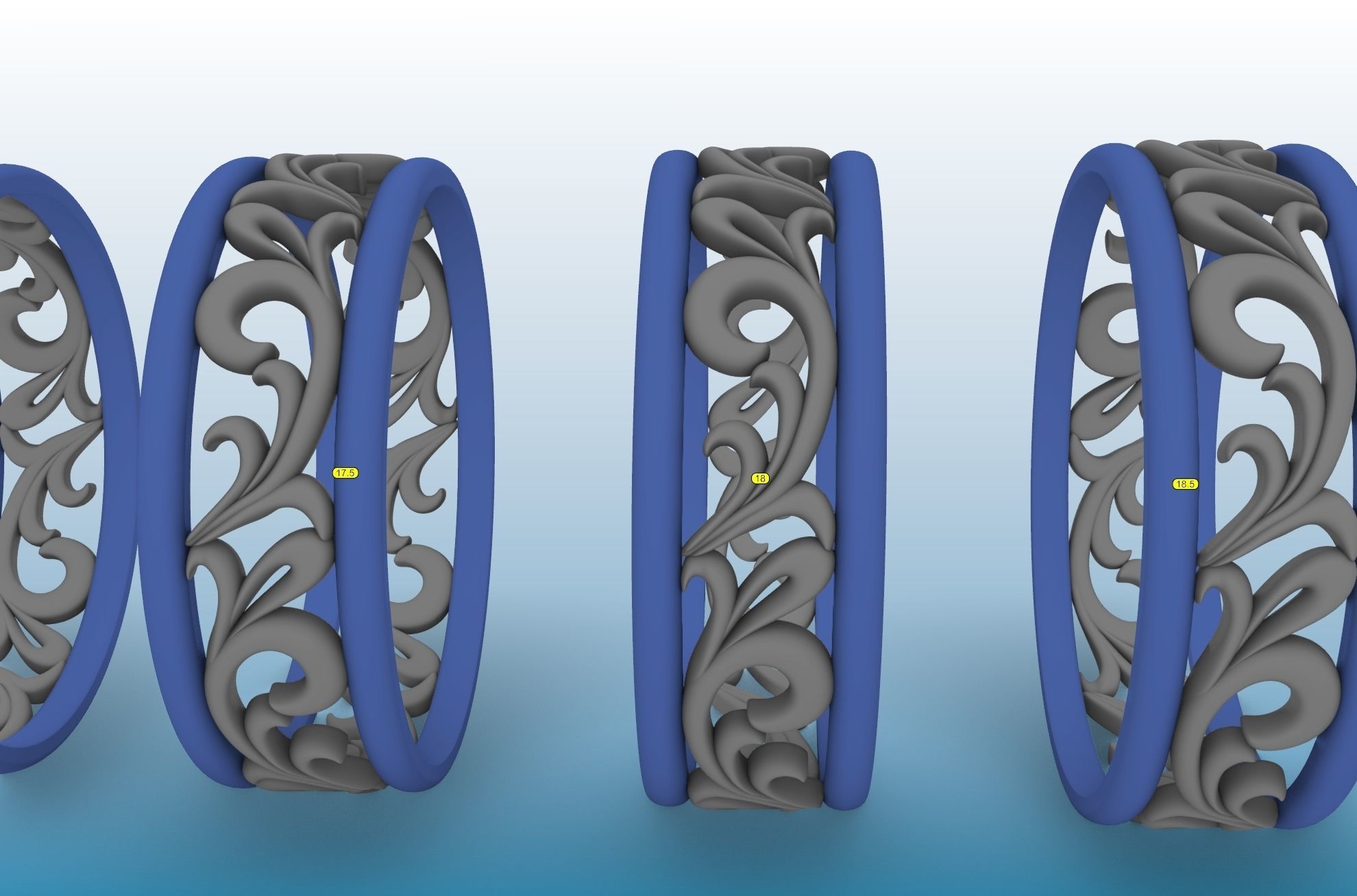 wedding ring 3D print model_22