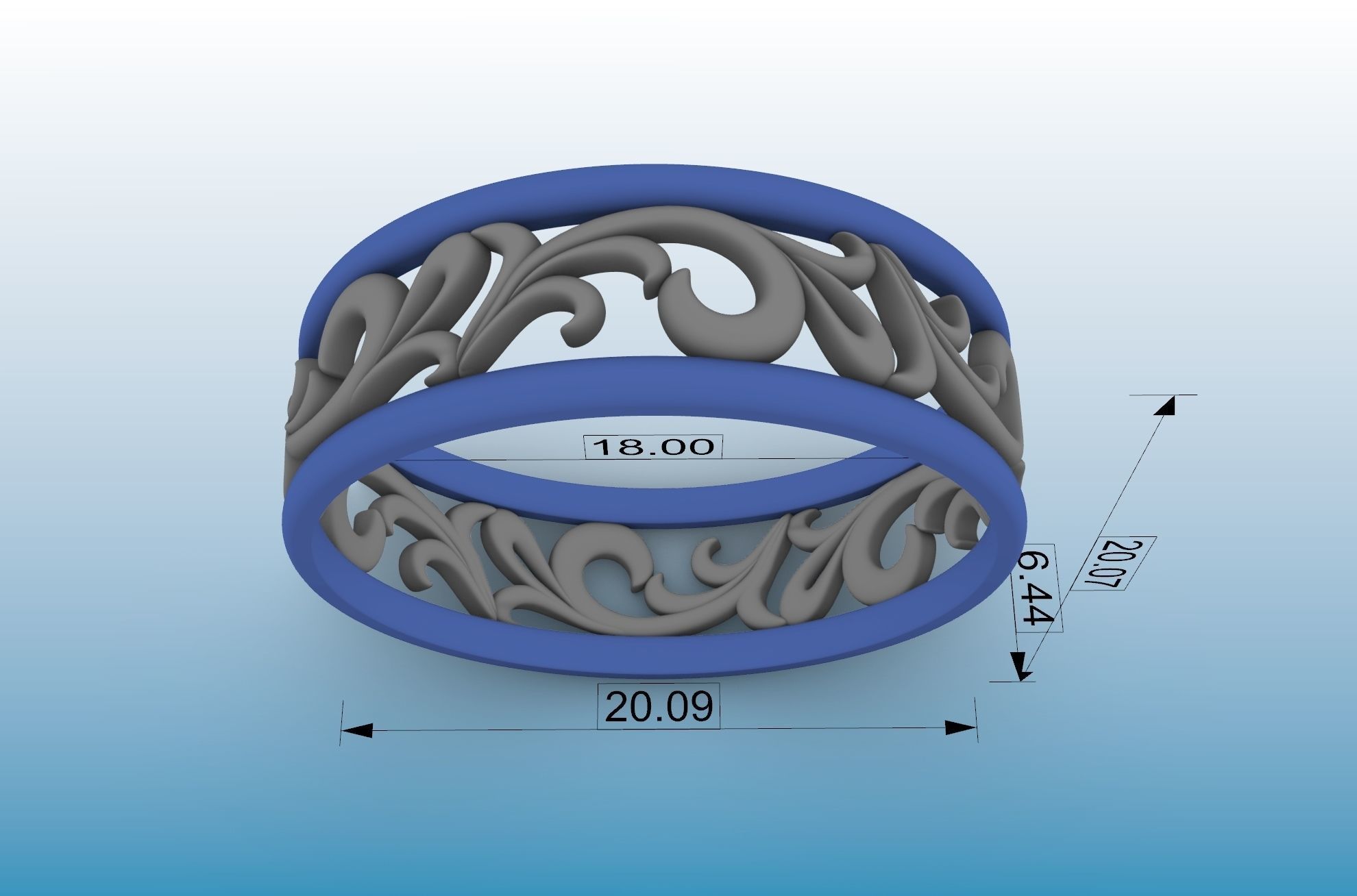 wedding ring 3D print model_12