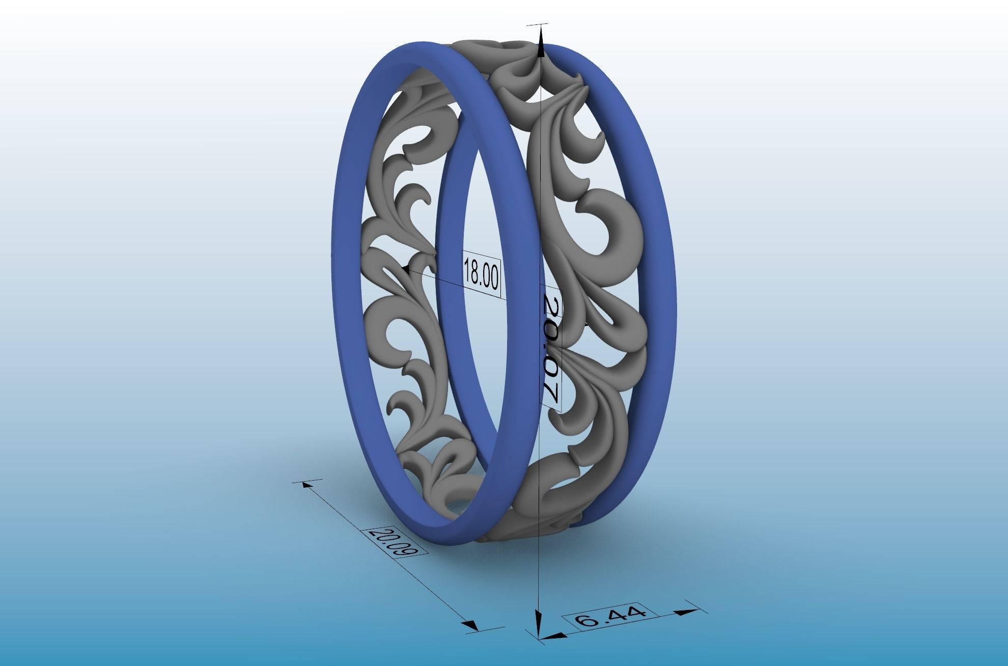 wedding ring 3D print model_16