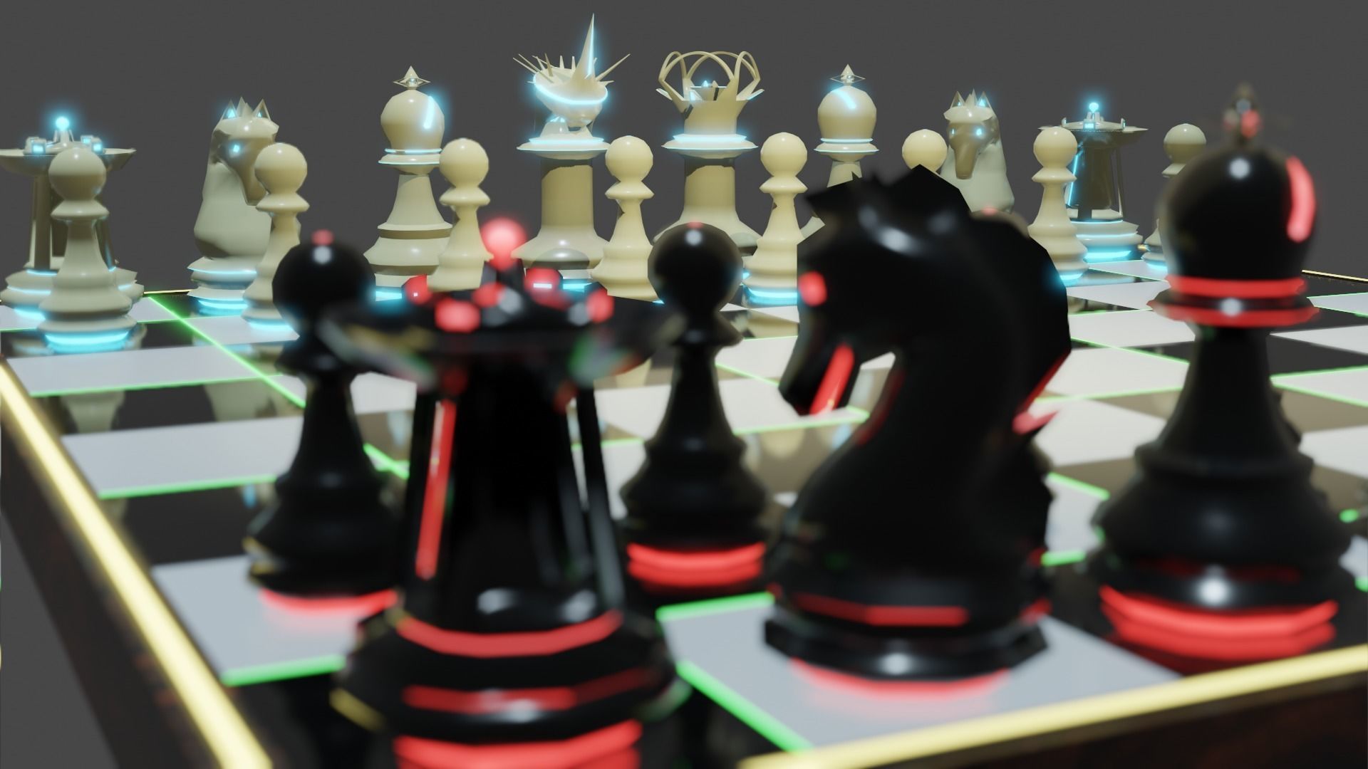 Emission Submission Chess Set Low-poly 3D model_29