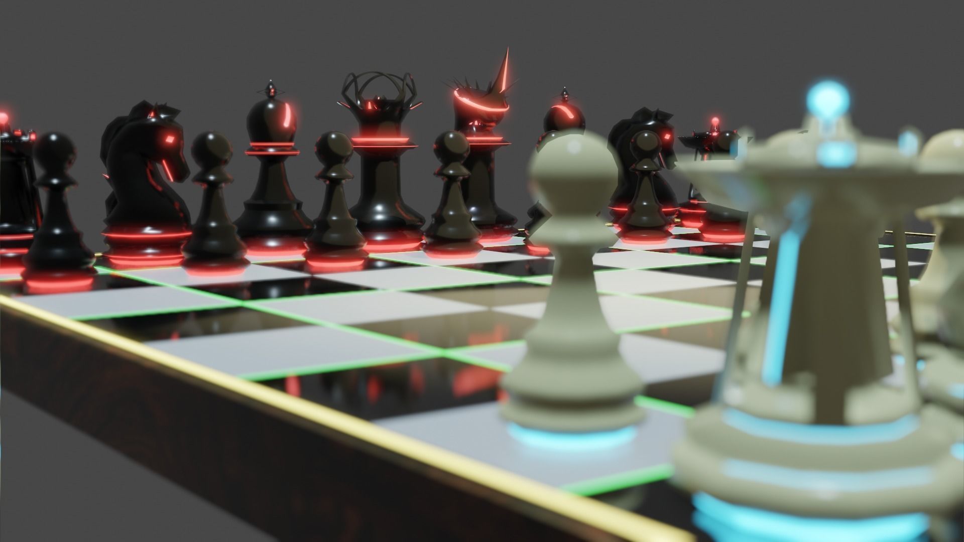 Emission Submission Chess Set Low-poly 3D model_32