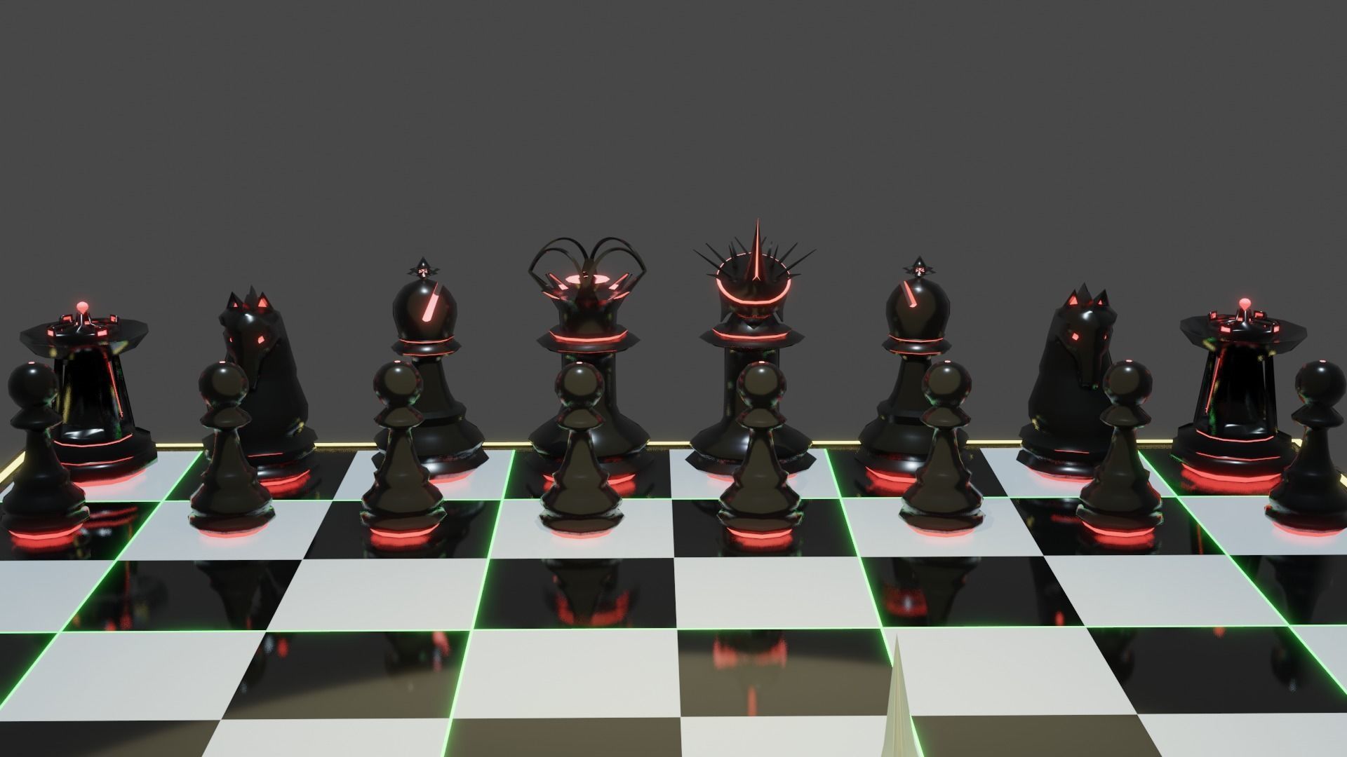 Emission Submission Chess Set Low-poly 3D model_25