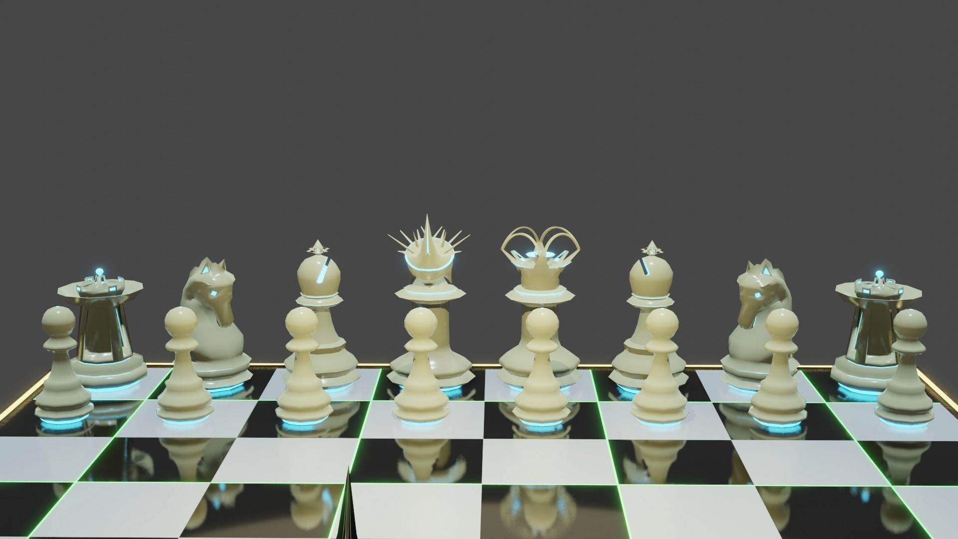 Emission Submission Chess Set Low-poly 3D model_24
