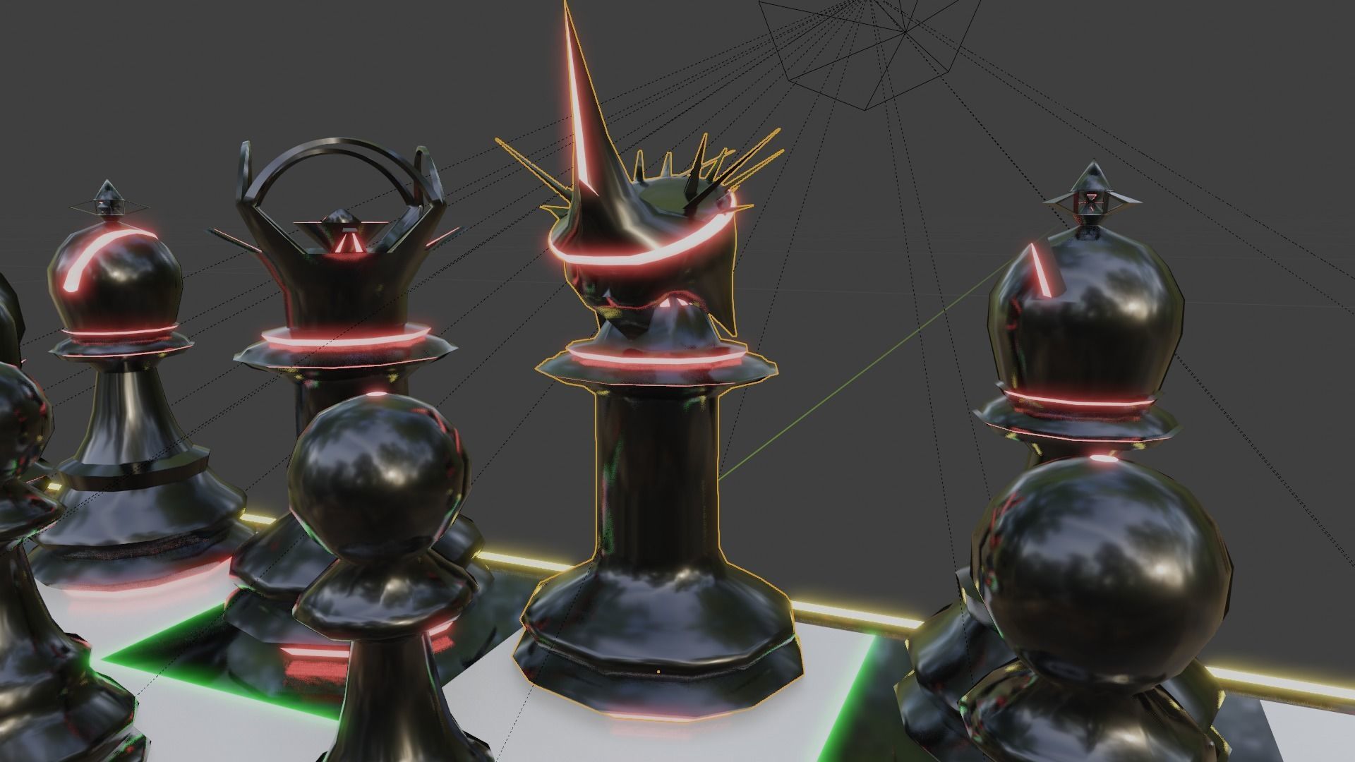 Emission Submission Chess Set Low-poly 3D model_19