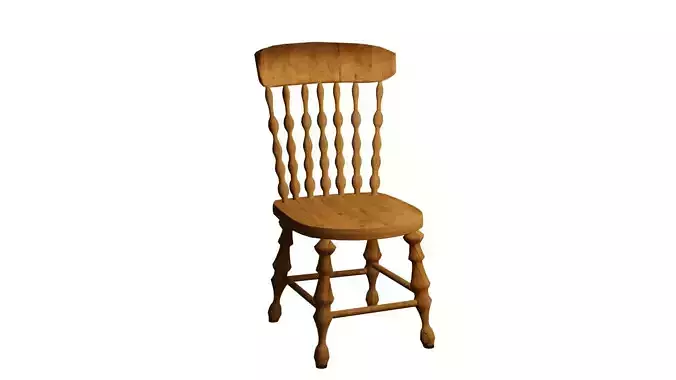 Chair 1 wooden 3D model