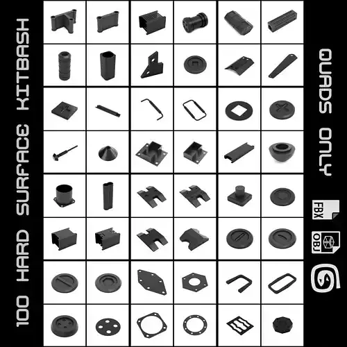 100 Hard Surface Kitbash 3D model