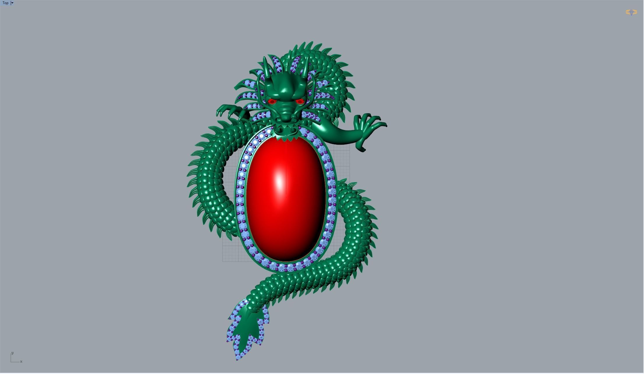 Necklace 3D Printing Dragon Model 3D print model_2