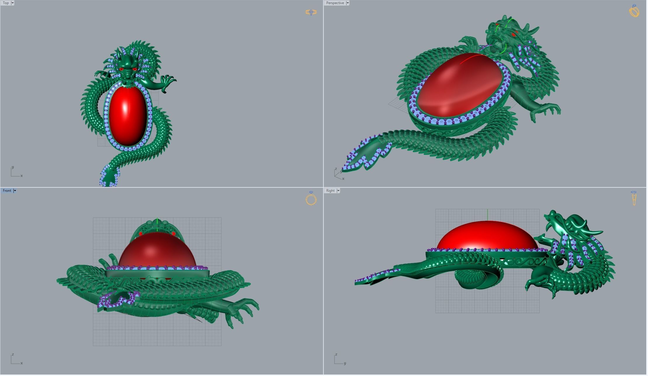 Necklace 3D Printing Dragon Model 3D print model_3