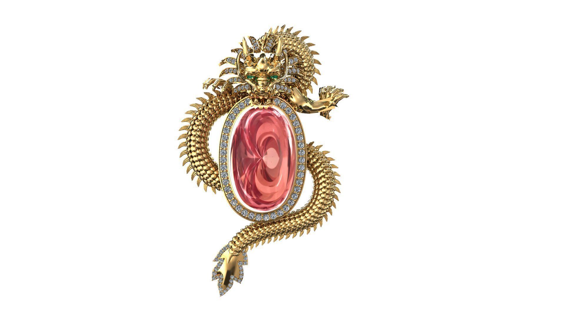 Necklace 3D Printing Dragon Model 3D print model_4