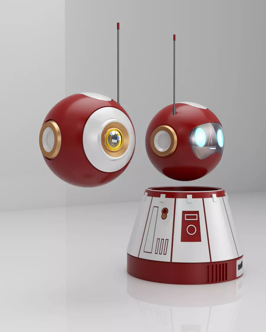 Robot 3D print model with two eyes 3D model