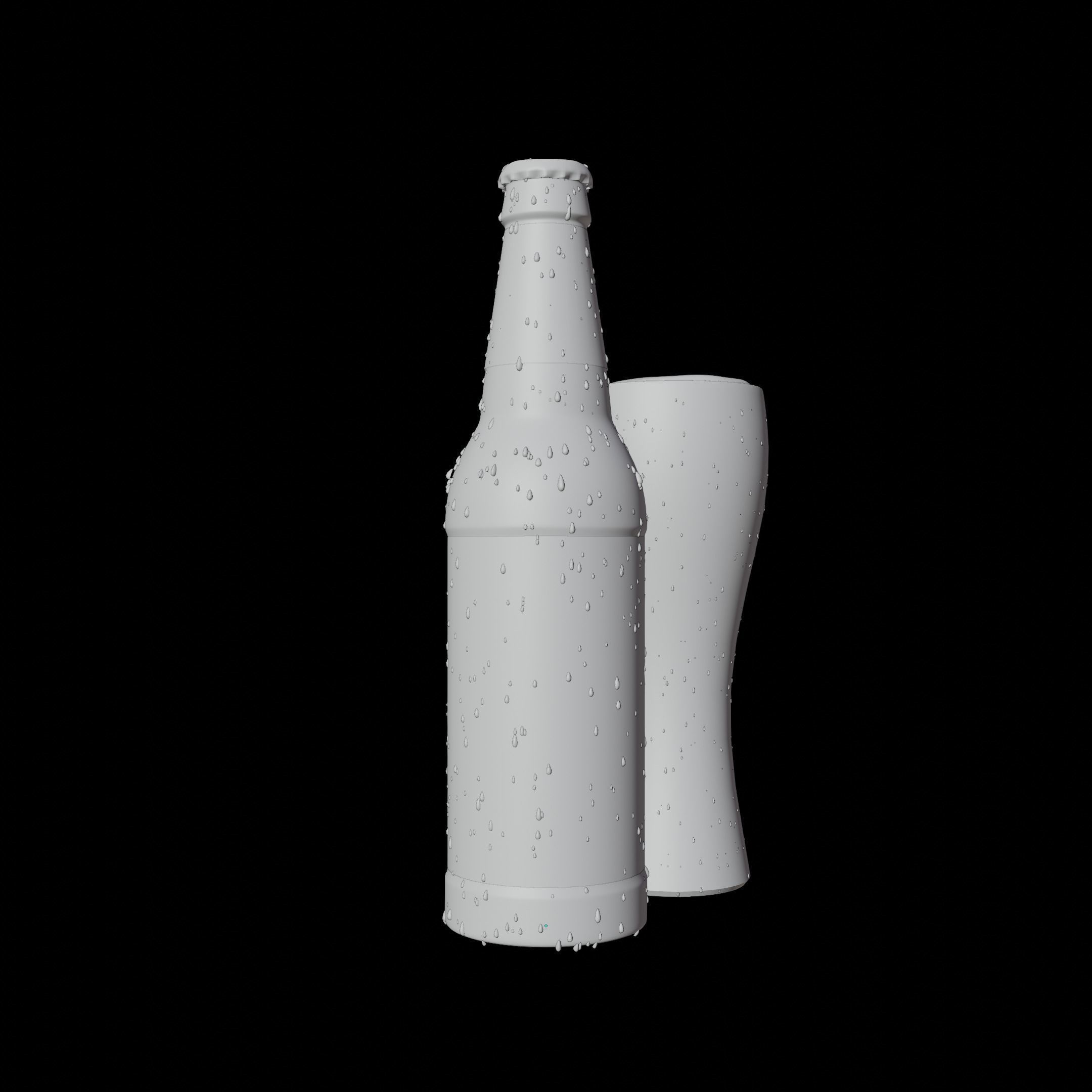 Beer Bottle and glass Realistic  Free 3D model_5