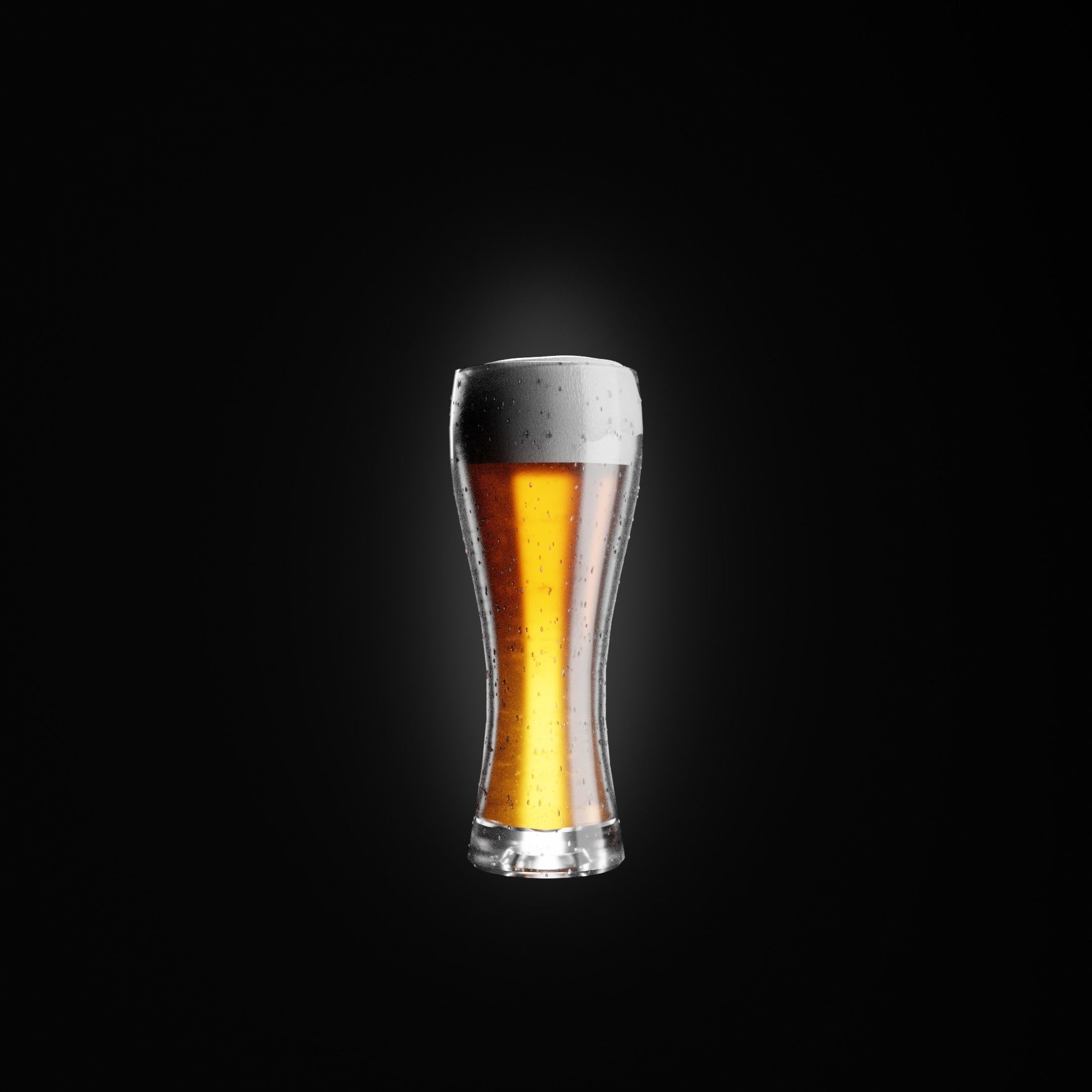 Beer Bottle and glass Realistic  Free 3D model_2