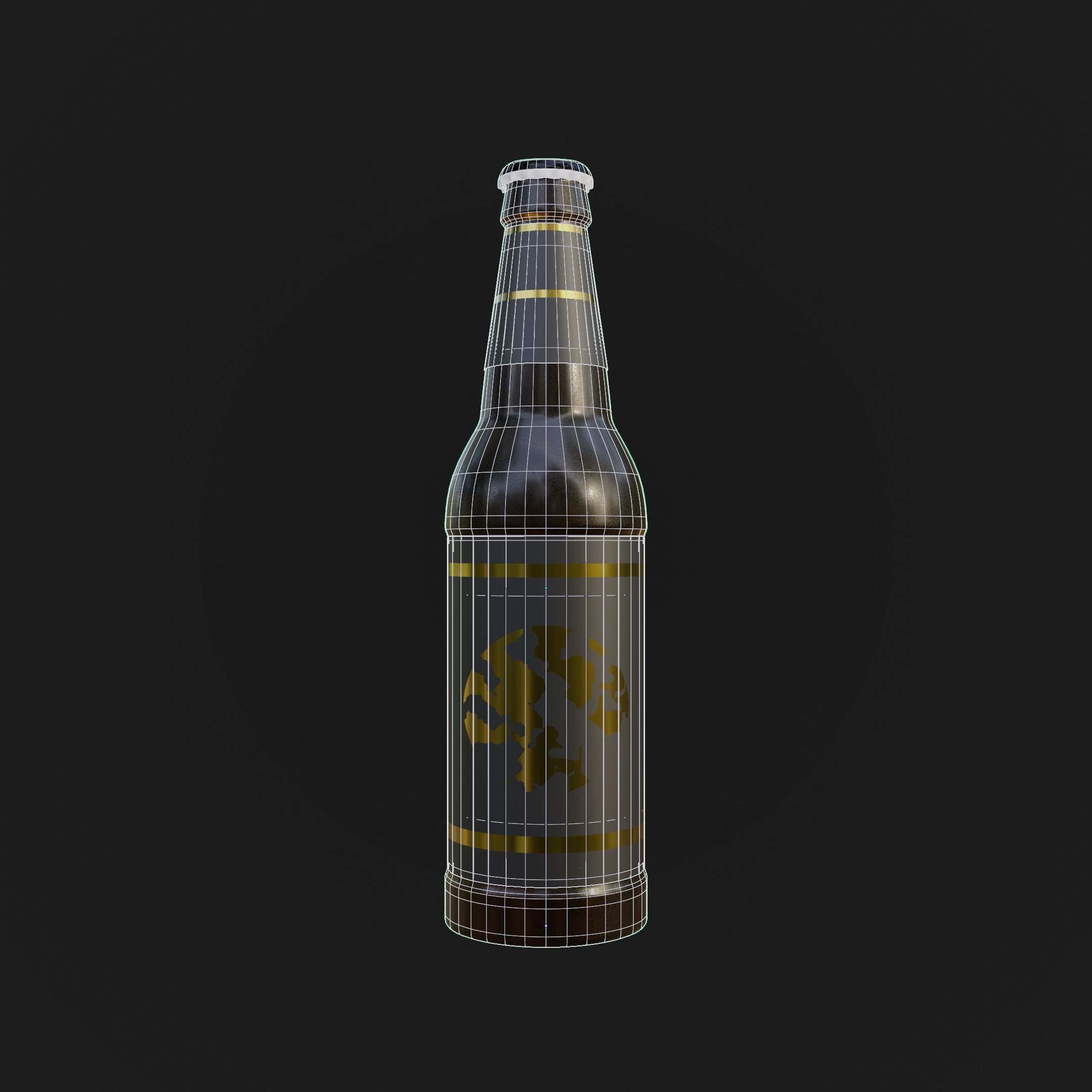 Beer Bottle and glass Realistic  Free 3D model_9