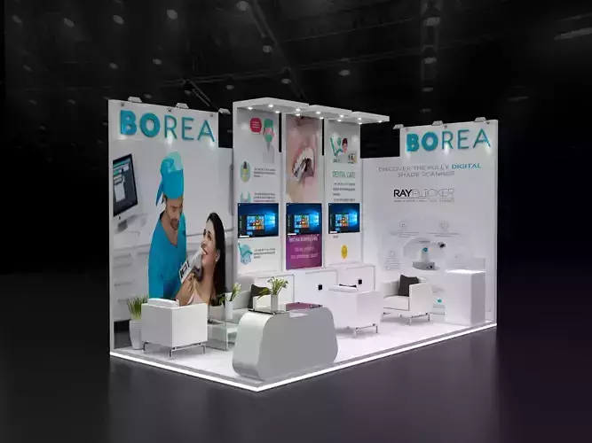 6x3cm exhibition stand 2 sides open