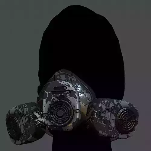Gas mask helmet 3d model scifi Low-poly Low-poly 3D model